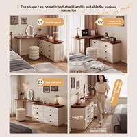 Coiffeuse de chambre en bois de style vintage, sélectionnée avec soin, avec armoire intégrée et en pin durable
