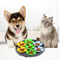 Mangkuk Makan Silikon Motif Bunga untuk Kucing, Alas Jilat Food-Grade, Suction Cup, Mudah Dibersihkan, Ramah Lingkungan, Tahan Air, Modern, Stylish