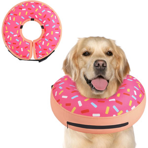 Donut Pet <b>Collar</b> Soft Protective Neck Brace Adjustable Dog <b>Collar</b> Cute Treat Print for Recovery - Product Image 1