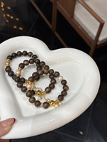 Bracelet en cristal naturel Sinyore Zhian - Bois d'agar/Perle d'eau douce