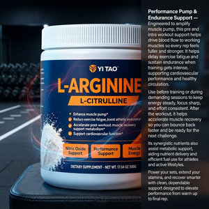 Poudre de L-Arginine Plus L-Citrulline, stimulant de l'oxyde nitrique, améliore la pression musculaire, l'endurance, soutient la santé cardiovasculaire, complément alimentaire sportif - Product Image 2