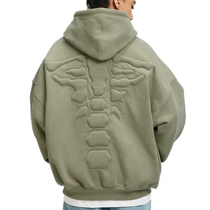 Felpa <span class=keywords><strong>con</strong></span> cappuccio <span class=keywords><strong>con</strong></span> cappuccio in rilievo in cotone pesante ricamato felpa <span class=keywords><strong>con</strong></span> cappuccio <span class=keywords><strong>con</strong></span> logo 3d personalizzato - Product Image 5