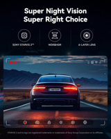 Kamera Mobil Redtiger Dealer F7NP 4k Wifi Gps Dash Cam Dual Depan dan Belakang 4k Kamera Mobil Dual Dash Cam Tanpa Kartu SD