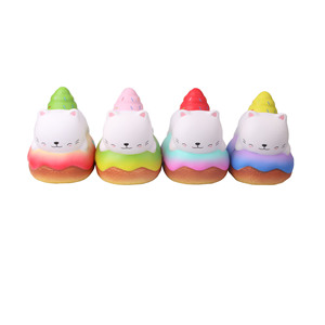Cartoon Cat On Cake <b>Squishy</b> Toy TPE Stress Relief Fidget Toy For Kids Unisex 5 To 7 Years - Product Image 2