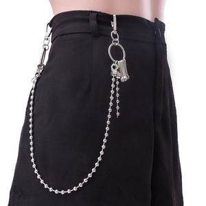 โซ่คาดเอวแบบชั้นเดียว ลูกปัดทรงกลม โลหะผสมสังกะสี สไตล์ฮิปฮอป สำหรับทุกเพศ ใช้ได้ทุกวัน - Product Image 1