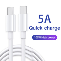 UUTEK-Cable de carga rápida de cobre puro 5A, cable USB C a USB C para ordenadores portátiles y teléfonos, blanco, 100W, tipo C, cable de datos