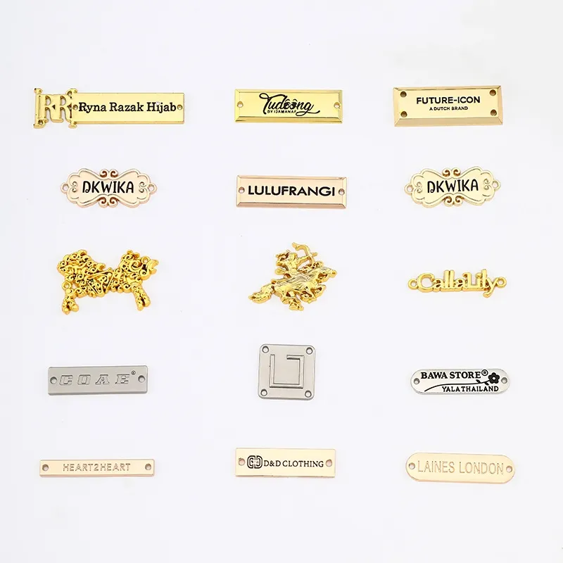 Étiquettes de logo de marque plaquées personnalisées Plaque en métal Plaque gravée rectangulaire Étiquette en métal