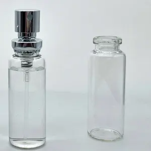 香水喷雾玻璃香水瓶10毫升15毫升20毫升30毫升，带金银压接泵