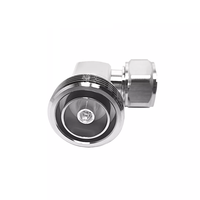 Adaptateur coudé DIN femelle 7/16 vers Mini DIN mâle 4.3/10, 50 Ohms, installation sans outil, contact en cuivre, compression EZ