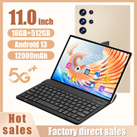 Tablet S23U Económica de 11 Pulgadas con Pantalla Completa, Snapdragon 8, 16GB, 1TB, Cámara de 108MP, 8000mAh, 4G, 5G, Logotipo OEM Personalizado, Teclado, Venta al Por Mayor en África