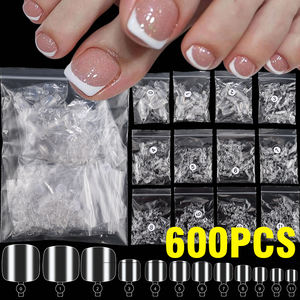 600 pièces/sac couverture complète faux ongle Gel doux clair presse sur orteil <span class=keywords><strong>pied</strong></span> ongles conseils acrylique artificiel faux ongle Art <span class=keywords><strong>manucure</strong></span> outil - Product Image 3