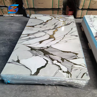 Panneaux muraux en PVC UV modernes, effet marbre brillant, écologiques, non toxiques, insonorisants, géométriques, imperméables, pour chambre à coucher, hôtel, salon