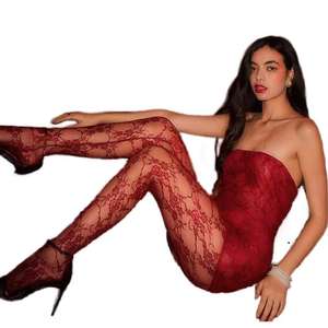 S3211867G俱乐部女性套装性感透视蕾丝两件套裹腿裤套装管顶两件套女性夏季 - Product Image 1