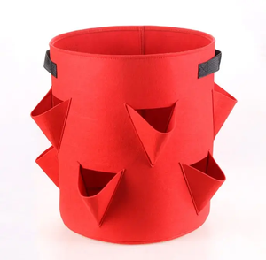Bolsas de cultivo de fresas de tela no tejida verde y roja, maceta colgante para jardinería, turba, suplementos de Coco - Product Image 5