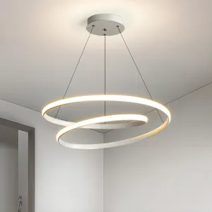 Sanatsal minimalist dairesel oturma odası kolye ışık kişiselleştirilmiş İskandinav yemek odası LED kolye lamba
