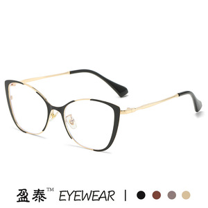 แว่นตาทรงแคทอาย กรอบเต็ม ป้องกันแสงสีฟ้า เลนส์ใส ผู้หญิง สไตล์เรโทร - Product Image 5