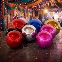 Boules miroir gonflables personnalisées OEM, sphères réfléchissantes métalliques en PVC pour la décoration de plafonds de centres commerciaux, mariages, festivals et événements