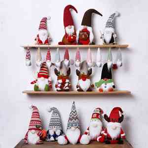 Portable Christmas Snow Sled Felt <b>Gnome</b> Plush Doll Faceless <b>Large</b> Capacity Handmade European-American Style Window Display - Product Image 3