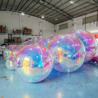 Ballon miroir gonflable coloré pour décoration de mariage, boule miroir suspendue gonflable multicolore