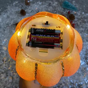 Halloween Dekoration Kürbis form Gold Glas Kürbis LED Lichter für Wohnkultur