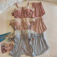 Pyjama en modal luxueux pour femmes, ensemble de 2 pièces, vêtements de nuit sexy, respirants, doux, vêtements de détente de haute qualité, ensembles de pyjamas d'été pour femmes