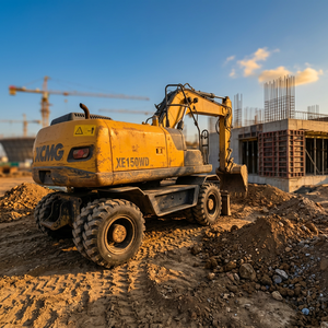 Excavatrice sur roues d'occasion de haute qualité 15t avec godet de 0,6 m³, modèle XE150WD, économe en carburant, 104 kW, pour travaux de terrassement - Product Image 1