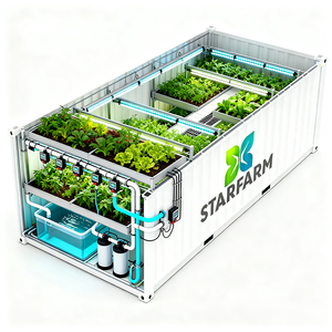 Автоматическая вертикальная гидропонная система для выращивания листовых овощей в помещении, умная теплица-контейнер - Product Image 5