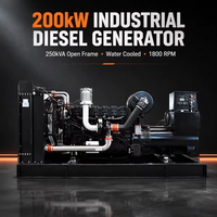 Generator Diesel 200kW 3 Fasa ATS Generator Diesel 250kva Tiga/Fasa Tunggal untuk Bengkel dan Tenaga Listrik Gedung