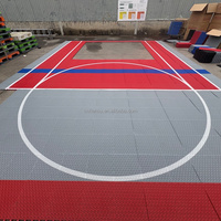 Terrain de jeu extérieur DIY 20x20 pieds, surface de terrain de basket-ball pour jardin, pour dalles modulaires de terrain de sport à emboîtement