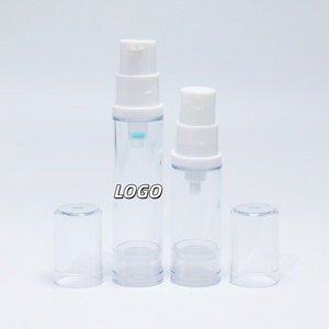 Ensemble de flacons pompe airless transparents blancs vides de 5 ml et 10 ml pour lotion, crème solaire, émulsion, spray, flacons de voyage avec boîte - Product Image 1