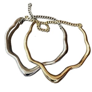 Collier ras du cou en alliage goutte d'eau plaqué argent, bijoux de mode pour femme, idéal pour les fêtes 2024 - Product Image 2
