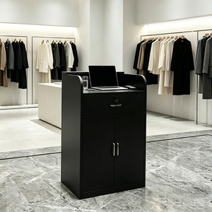 Comptoir de réception moderne en marbre avec roulettes pour magasin de vêtements, comptoir de caisse, mobilier de bureau minimaliste, usage commercial - Product Image 2