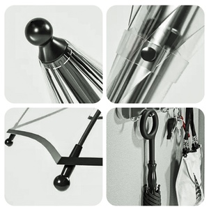 Custom Printing Manual PVC Water Gun <b>Umbrella</b> with Transparent Rain Spray Function Windproof for Beach Games Promotional Events - Product Image 5