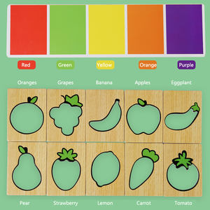 몬테소리 나무 장난감 <span class=keywords><strong>2</strong></span>-4 세 남여 공용 어린이 컬러 매칭 게임 조기 학습 과일 야채 인지 퍼즐 - Product Image 4