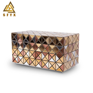 Luz de lujo Villa Dormitorio Mesita de noche Muebles de diseño Concord de diseño portugués Pixel Mesita de noche con dos cajones - Product Image 2