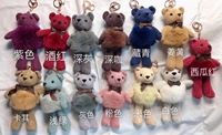 Porte-clés Ours Ananas en Fausse Fourrure de Haute Qualité, Peluche Moelleuse avec Nœud, Jouet pour Machine à Pinces, Luxe