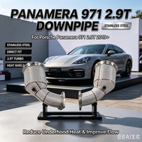 Flow Sport 200 cellules pour Porsche Panamera 971 2.9T + Résonance basse fréquence optimisée 2019 SS304 Downpipe pour Tuning Automobile et Amélioration de Puissance
