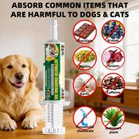 Charbon Actif & Argile Chiens Chats 30 x 60ml Trousse de Premiers Secours Pâte Digestive Orale Anti-Diarrhéique Riche en Protéines Absorption Rapide 1G/Unité