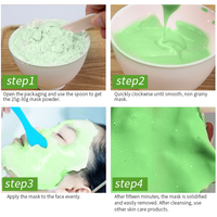 OEM ODM Lot de 4 masques en poudre de gelée d'algues, masque facial à l'argile aux herbes exfoliant, hydratant et nourrissant, format voyage