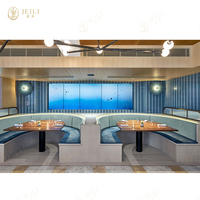 Elegantes, hochwertiges, maßgefertigtes Halbrund-Sitzbank Sofa aus Leder – Luxuriöse Café- und Hotelmöbel-Sets für Restaurantprojekte