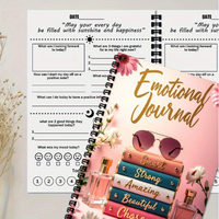 Conception personnalisée Journal émotionnel avec reliure spirale Wire-O Gratitude Journal Enregistrement de la vie Planificateur émotionnel Bloc-notes imprimés