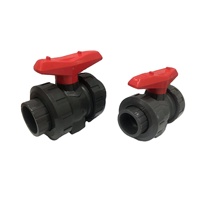 Vanne à boisseau sphérique professionnelle ANSI en PVC/UPVC, norme américaine, noire/grise, DN20 3/4'', manuelle, UPVC True Union, personnalisable OEM pour l'eau