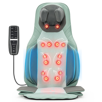 Coussin de massage portable pour la tête, le cou et le dos avec ventilation, chaleur, compression d'air et 3 niveaux de vibration – Masseur de siège de voiture pour les maux de dos