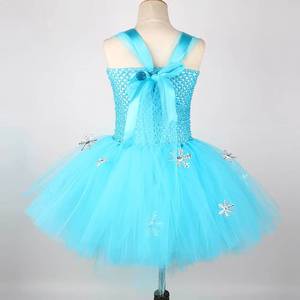 Productos Populares MS, ODM OEM, Vestido de Tul Azul con Copos de Nieve de Elsa para Niñas, Disfraz de Princesa para Halloween - Product Image 4