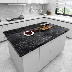 Rollo de película de vinilo de granito, papel tapiz decorativo de mármol autoadhesivo impermeable de Pvc, diseño moderno negro extraíble <span class=keywords><strong>para</strong></span> <span class=keywords><strong>Baño</strong></span> - Product Image 4
