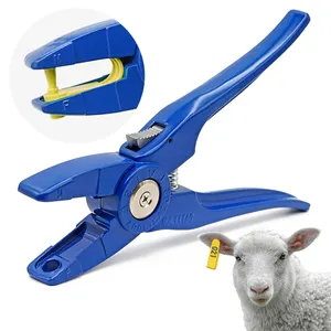 Equipo de granja de ovejas, venta al por mayor, aplicador de etiquetas de oreja de Animal de una pieza, alicates de etiqueta de oreja de cabra de oveja de alta calidad