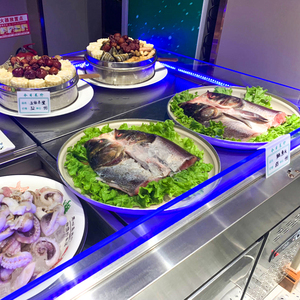 Thương mại công suất lớn mở tự phục vụ nhiệt độ gấp đôi món tráng miệng salad trái cây tủ trưng bày quạt giữ tươi - Product Image 4