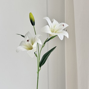 Flor Artificial de Lirio Impresa en 3D con 2 Cabezas, Moderna y Ecológica, para Decorar el Salón, el Mueble de TV o como Adorno Decorativo en un Jarrón - Product Image 6