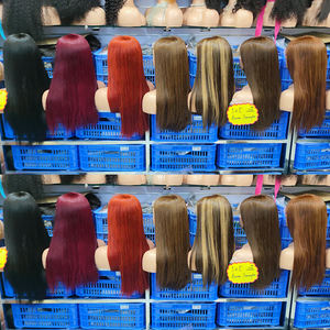 Promotion 139$ Letsfly Perruques vietnamiennes lisses avec closure en dentelle 5x5, 20 et 24 pouces, cheveux humains naturels, vente en gros à bas prix, couleur gingembre - Product Image 2