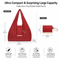 Sac de courses réutilisable, sac fourre-tout de voyage, sacs pliables compacts et robustes, sac fourre-tout pliable pour femmes, pour le shopping, les voyages et les activités de plein air